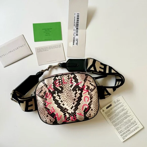 Stella McCartney Convertible Studded Faux Snake-Effect Leather Belt Bag NWT - Picture 8 of 8